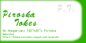 piroska tokes business card